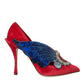 Red Velvet Sequin Crystal Heels Pumps Shoes