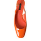 Orange Embellished Leather Slingback Shoes