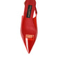 Red PVC Slingback Clear Flats Sandals Shoes