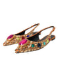 Orange Satin Crystals Flats Sandals Shoes