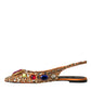 Orange Satin Crystals Flats Sandals Shoes