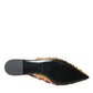 Orange Satin Crystals Flats Sandals Shoes