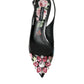 Black Roses Crystal Heels Slingback Shoes