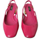 Pink Embellished Leather Slingback Shoes