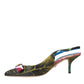 Multicolor Floral Patchwork Slingbacks Shoes
