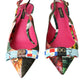 Multicolor Floral Patchwork Slingbacks Shoes