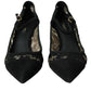 Black Taormina Lace Mary Janes Pumps Shoes