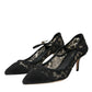 Black Taormina Lace Mary Janes Pumps Shoes