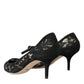 Black Taormina Lace Mary Janes Pumps Shoes