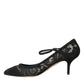 Black Taormina Lace Mary Janes Pumps Shoes