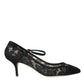 Black Taormina Lace Mary Janes Pumps Shoes