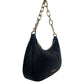 Cora Large Black Pouchette Chain Shoulder Crossbody Bag