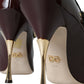 Bordeaux Leather Crystal Pumps Shoes