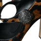 Brown Leopard Calf Hair Mary Jane Pumps Shoes
