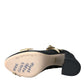 Black Brocade Mary Janes Crystal Pumps Shoes