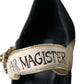 Black Brocade Mary Janes Crystal Pumps Shoes