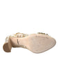 Gold Jacquard Crystal Mary Janes Pumps Shoes