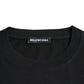 Black Cotton Logo Print Crew Neck Short Sleeves T-shirt