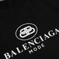 Black Cotton Logo Print Crew Neck Short Sleeves T-shirt