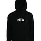 Black Cotton CREW Hooded Pullover Sweatshirt Sweater