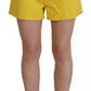 Yellow Cotton High Waist Baggy Women Hotpants Shorts