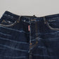 Blue Cotton High Waist Wide Leg Denim Jinny Jeans