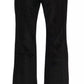Black Viscose Super Flare High Waist Pants