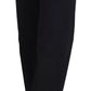 Black Checkered High Waist Straight Pants