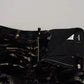 Black Printed High Waist Super Flare Pants