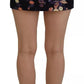 Black Floral Embroidery Mid Waist A-line Mini Skirt