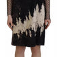 Black Tie Dye Mesh Long Sleeves Cotton Shift Dress