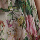 Multicolor Floral Silk Tiered Long Maxi Dress