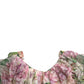 Multicolor Floral Silk Tiered Long Maxi Dress