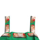 Green Cannoli Print Silk Ruched Midi Dress