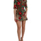 Brown Leopard Red Roses Cotton A-line Dress