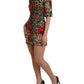 Brown Leopard Red Roses Cotton A-line Dress