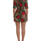 Brown Leopard Red Roses Cotton A-line Dress