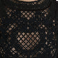 Black Sheer Long Sleeves Sheath Midi Dress