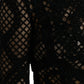 Black Sheer Long Sleeves Sheath Midi Dress