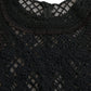 Black Sheer Long Sleeves Sheath Midi Dress