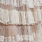 White Nylon Sheer Tiered Lace Maxi Dress
