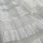 White Nylon Sheer Tiered Lace Maxi Dress