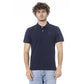 Blue Cotton Mens Polo Shirt