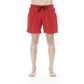 Red Polyester Men Swim Trunk