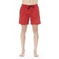 Red Polyester Men Swimwear
