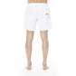 White Polyester Men Swim Trunk