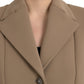 Brown Button Down Long Trench Coat Jacket