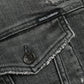 Dark Gray Cotton Stretch Cropped Denim Jacket