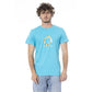 Light Blue Cotton Men T-Shirt
