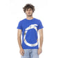 Blue Cotton Men T-Shirt